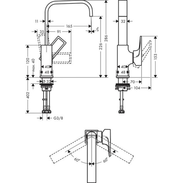 Смеситель Hansgrohe 74511000, для раковины, латунь, аэратор, хром