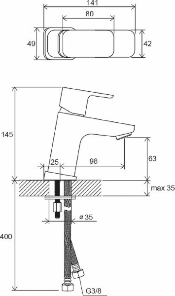 Смеситель для раковины Ravak 10° Free TD F 012.00 X070127 Хром