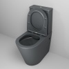 Унитаз GR-4480GMS Color (620*365*810) СЕРЫЙ МАТОВЫЙ напольный БЕЗОБОДКОВЫЙ с тонкой крышкой, 2 места