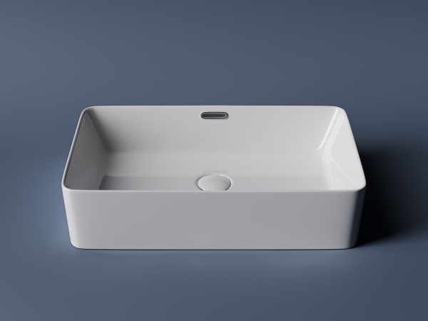 CN5025 Умывальник чаша накладная прямоугольная, слив-перелив Element 600*380*140мм