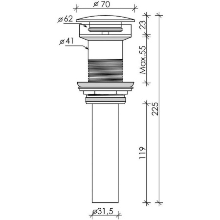 Донный клапан для раковины Ceramicanova CN2000MH click-clack Антрацит матовый