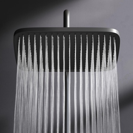 F078F722 Func, душ.система: см-ль-полка д/ванны/душа, душ.штанга, верхн. душ квадр., ручн.душ, черн.