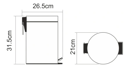Ведро для мусора WasserKraft 5L K-635BLACK