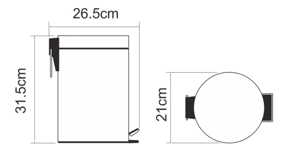 Ведро для мусора WasserKraft 5L K-635BLACK