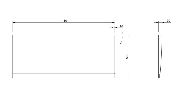Боковая панель для акриловой ванны CEZARES PLANE_DUO-145-SP-L-W37