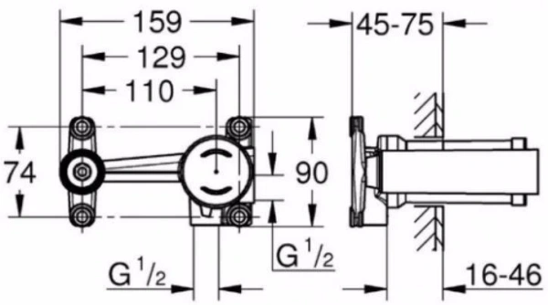 Скрытая часть смесителя для раковины Grohe 23571000