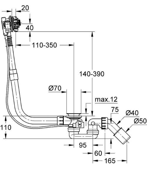 Слив-перелив Grohe Talentofill 28991000 полуавтомат с наливом Белый