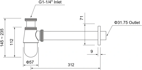 Сифон для раковины Aquatek AQ6014CR хром