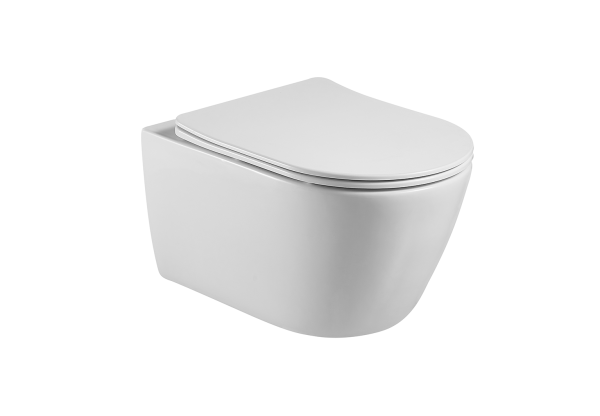 Унитаз AQUATEK "БЕТТА" AQ1253W-00, безободковый, подвесная установка, белый, механический смыв