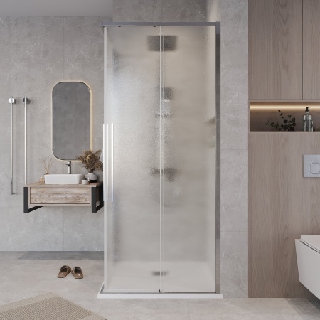 1/2 душ.ограждения 1/2.К33.01.90.10.02 Galaxy (90*195) хром, стекло шиншилла, 1 место