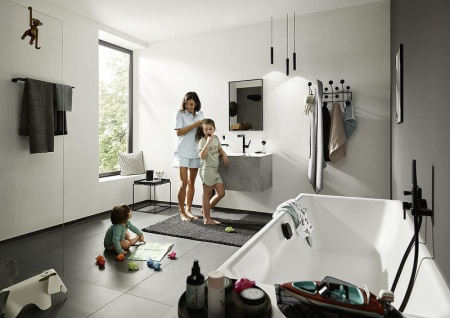 Полотенцедержатель Hansgrohe AddStoris 41743670 двойной Черный матовый