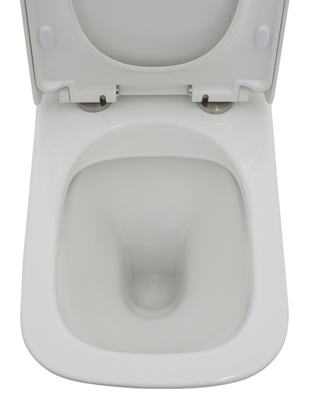 AQM1005 Унитаз напольный Rimless c сиденьем SoftClose, горизонтальный выпуск. 620x345x415мм