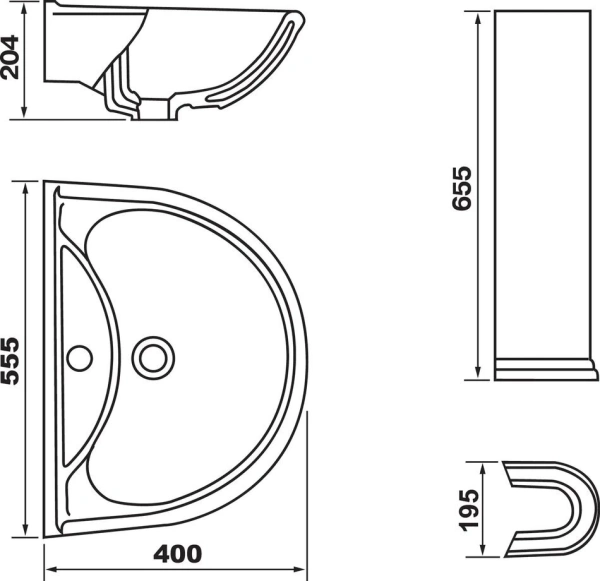 Раковина подвесная Оскольская керамика Престиж 60 45160100302 красная