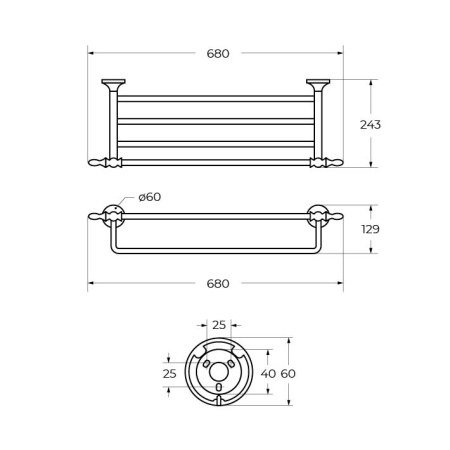 Полка для полотенец ART&MAX BOHEMIA AM-E-4222-Do