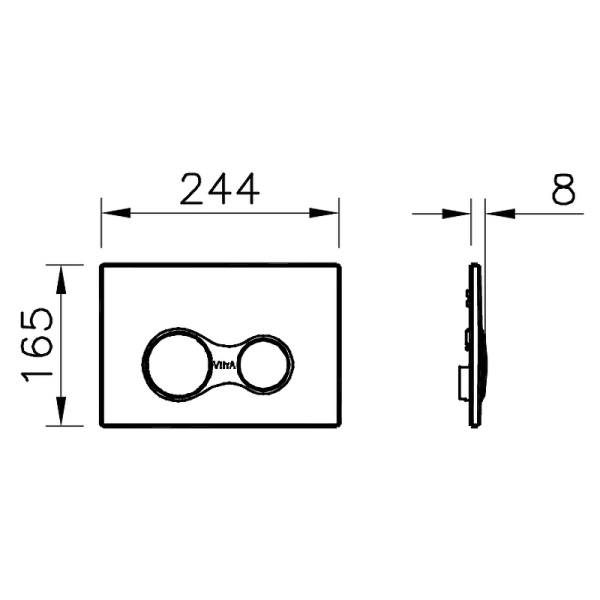 Клавиша смыва Vitra Sirius 740-0486 Хром матовый