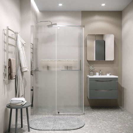 Душ.ограждение 120.K33.03.1080.10.02 Pragma (100*80*195) хром, стекло шиншилла, 2 места