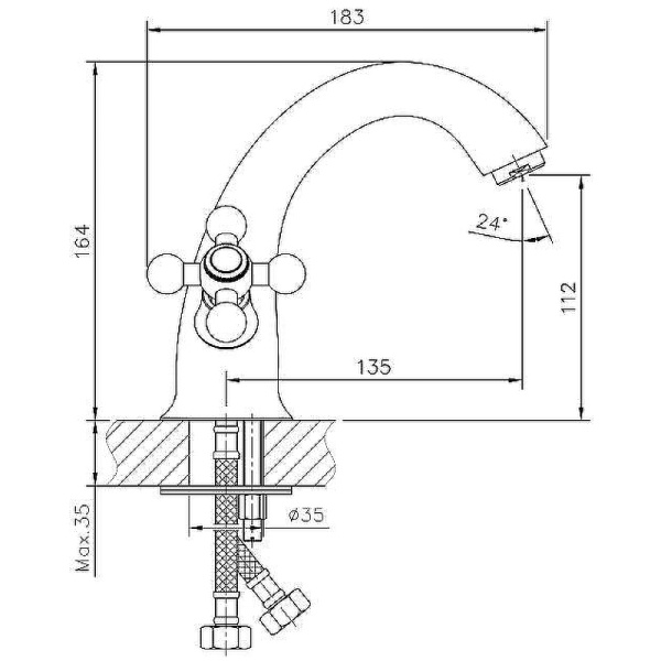 Смеситель для раковины Haiba HB1019-4 Бронза