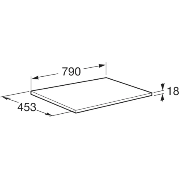 Столешница Roca Ona A857618510 79 см, серый матовый