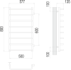 Полотенцесушитель водяной Terminus Стандарт П8 500x800 с боковым подключением 600