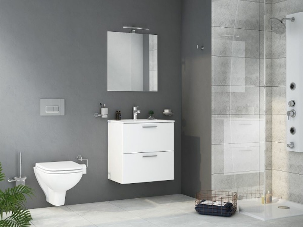 Комплект мебели для ванной Vitra Mia 60 75021 подвесной Белый глянцевый