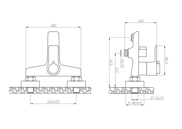 Смеситель термостатический для ванны и душа BelBagno ANCONA ANCONA-VASM-CRM