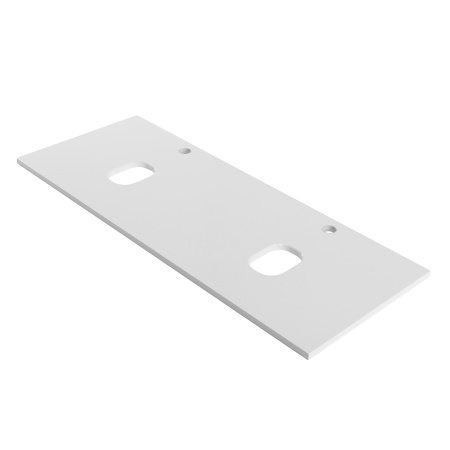 Столешница из МДФ с двумя отверстиями под раковину и с двумя отверстиями под смеситель BelBagno EK-140-2-BL Bianco Lucido