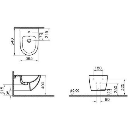 Биде Vitra Sento 4338B003-1046 подвесное Белое