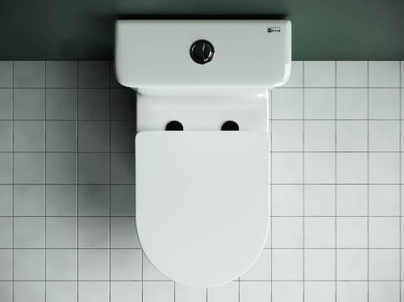 CN1904-B Напольная пристенная безободковая чаша унитаза STAR Rimless c горизонтальным выпуском