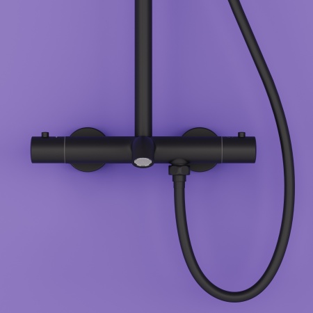 SC3001MB Душевая стойка SANCOS Game для душа/ванны с термостатическим смесителем, цвет черный матовы