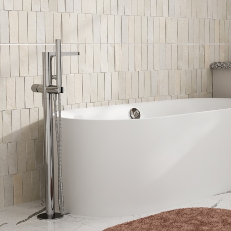 Напольный смеситель WasserKRAFT "Mosel", для ванны, с аэратором, латунь, хромированное покрытие