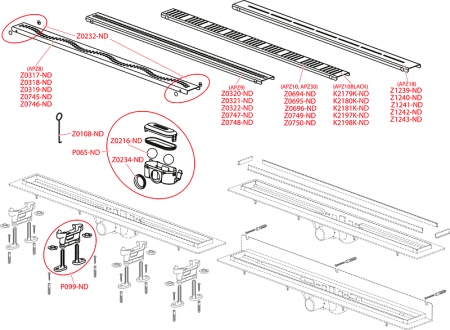 Душевой лоток Alcaplast Simple AG100201850 (APZ9-850M) с решеткой Хром