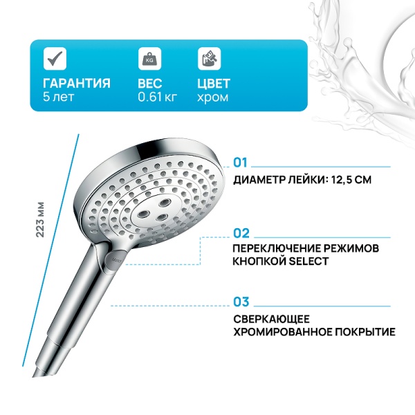 Ручной душ Hansgrohe Raindance Select S 26530000 Хром