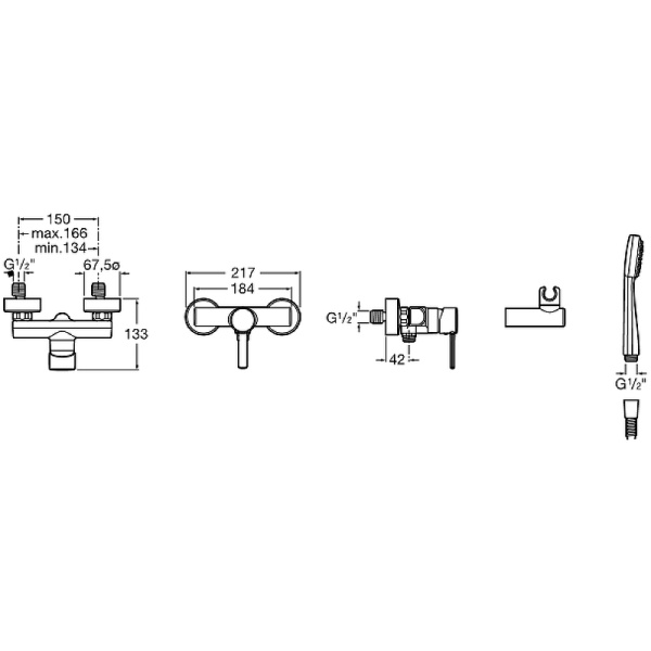 Смеситель для душа Roca Targa 5A2060C0M Хром
