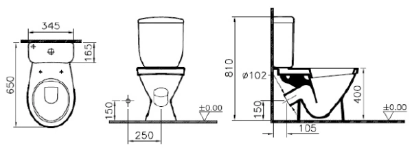 Напольный унитаз Norm Blanc 9837B099-7201 с бачком и микролифтом