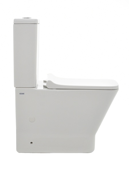 AQM1005 Унитаз напольный Rimless c сиденьем SoftClose, горизонтальный выпуск. 620x345x415мм