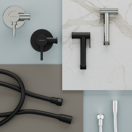 SC1001MB Гигиенический душ SANCOS Start со смесителем, цвет черный матовый