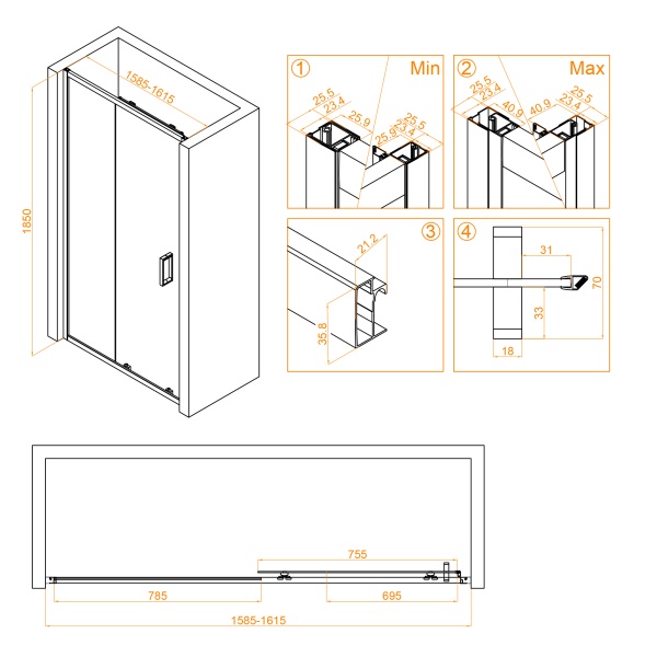 Душевая дверь RGW CL-14
