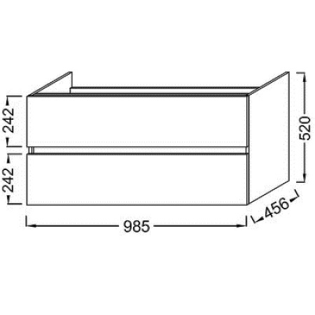 Тумба без раковины для раковины Jacob Delafon Tolbiac 100 EB2383-E75 подвесная Дуб Девас