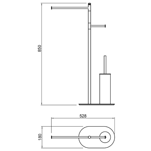 Напольная стойка для ванной Timo Saona, латунь, высота 85см, ширина 18см