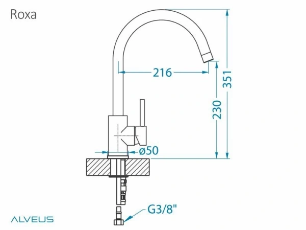 Смеситель для кухни Alveus Roxa 1129039