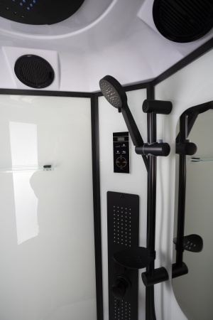 Душ.каб. NG-6902-01GD BLACK (1000х1000х2200) низкий поддон(16 см) стекло ТОНИРОВАННОЕ, 4 места