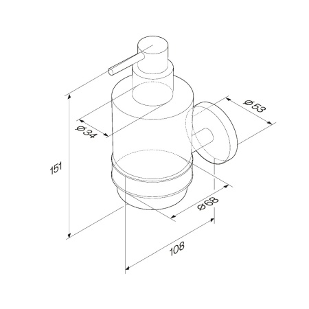 A85A36900 X-Joy, Стеклянный диспенсер для жидкого мыла с настенным держателем