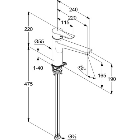 Смеситель для кухни Kludi Mix 329043975 Черный