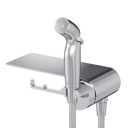 F0H8F900 Func, гигиенический набор со смесителем для душа с полкой, хром, шт.