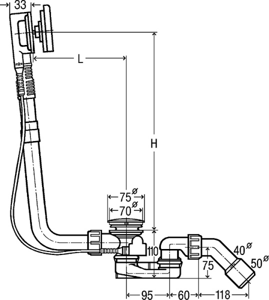 Слив-перелив Viega Multiplex 617111 733582 полуавтомат Хром