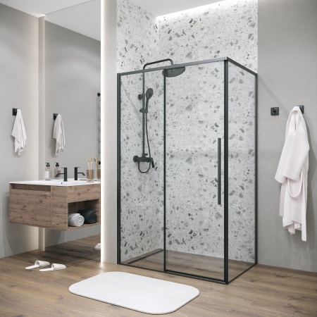 Душ.ограждение 120.K33.01.1270.21.00 Galaxy (120*70*195) черный матовый, стекло прозрачное, 2 места