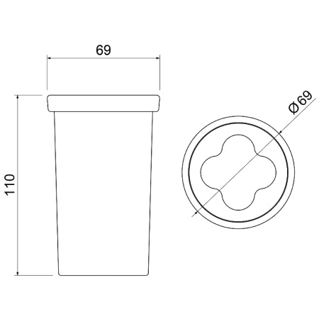 Стакан для зубных щеток "Timo Saona", латунь, стекло, матовый, золотой