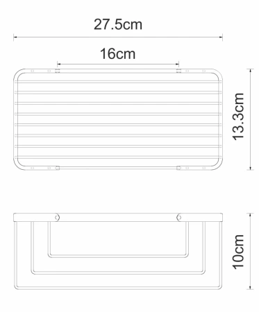 Полка WasserKraft K-711WHITE металлическая