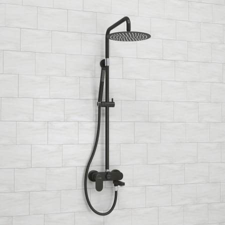 Душевой комплект WasserKRAFT Elbe 7400 A174.258.217.CB, тропический дождь, черный, матовый