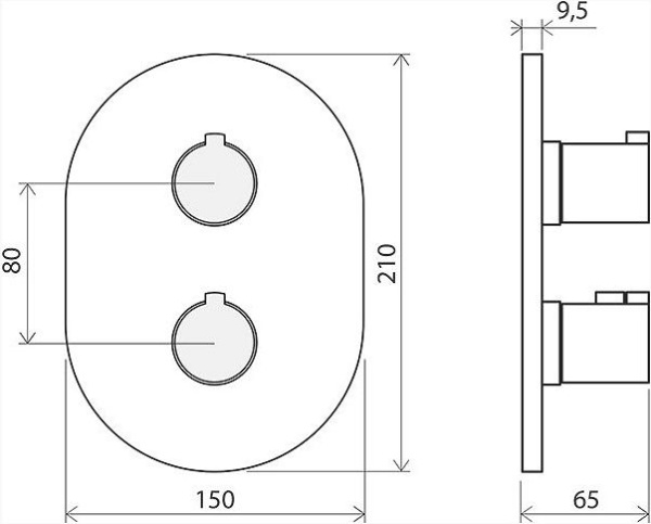 Смеситель термостатический скрытого монтажа CR 067.00 трехрежимный X070075